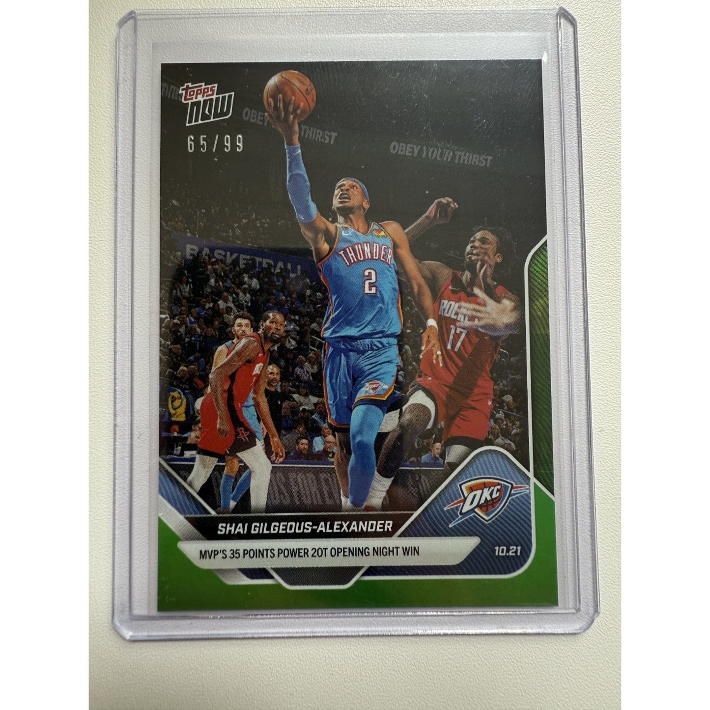 2025 NBA Topps Now CARD #1 Shai Gilgeous-Alexander 65/99 Oklahoma City Thunder