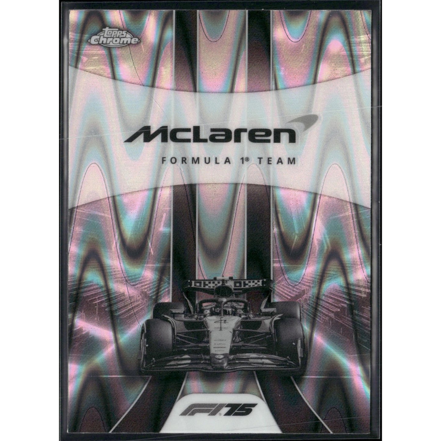 2025 Topps Chrome F1 #176 McLaren F1 Team LOGO Black & White Ray Wave Refractor