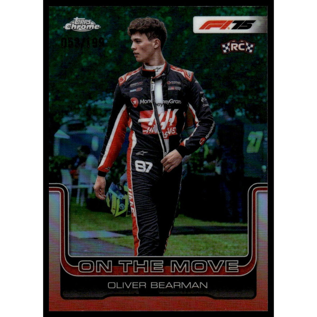 2025 Topps Chrome Formula 1 #186 Oliver Bearman Aqua Refractor 53/199