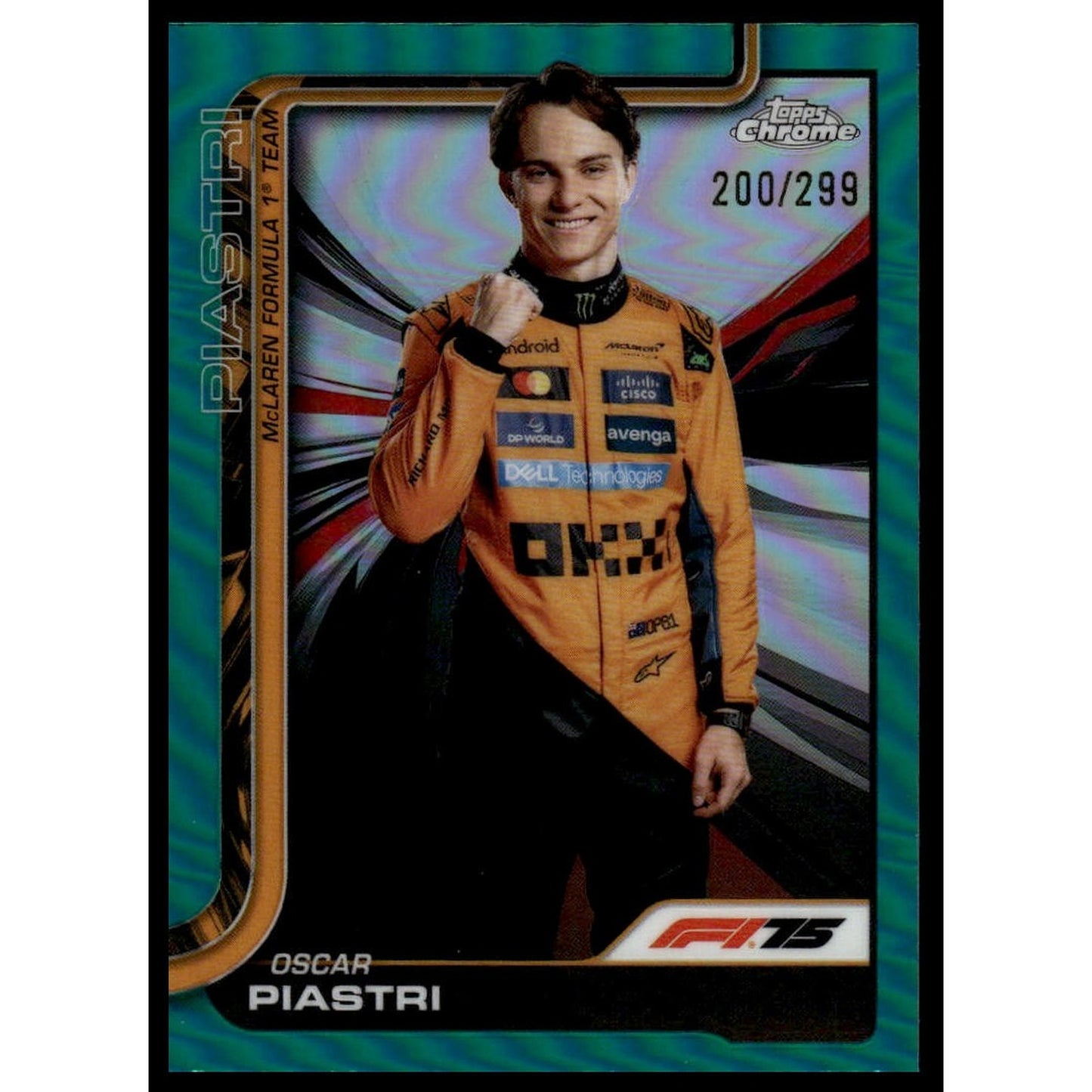 2025 Topps Chrome Formula 1 #6 Oscar Piastri Teal Refractor 200/299