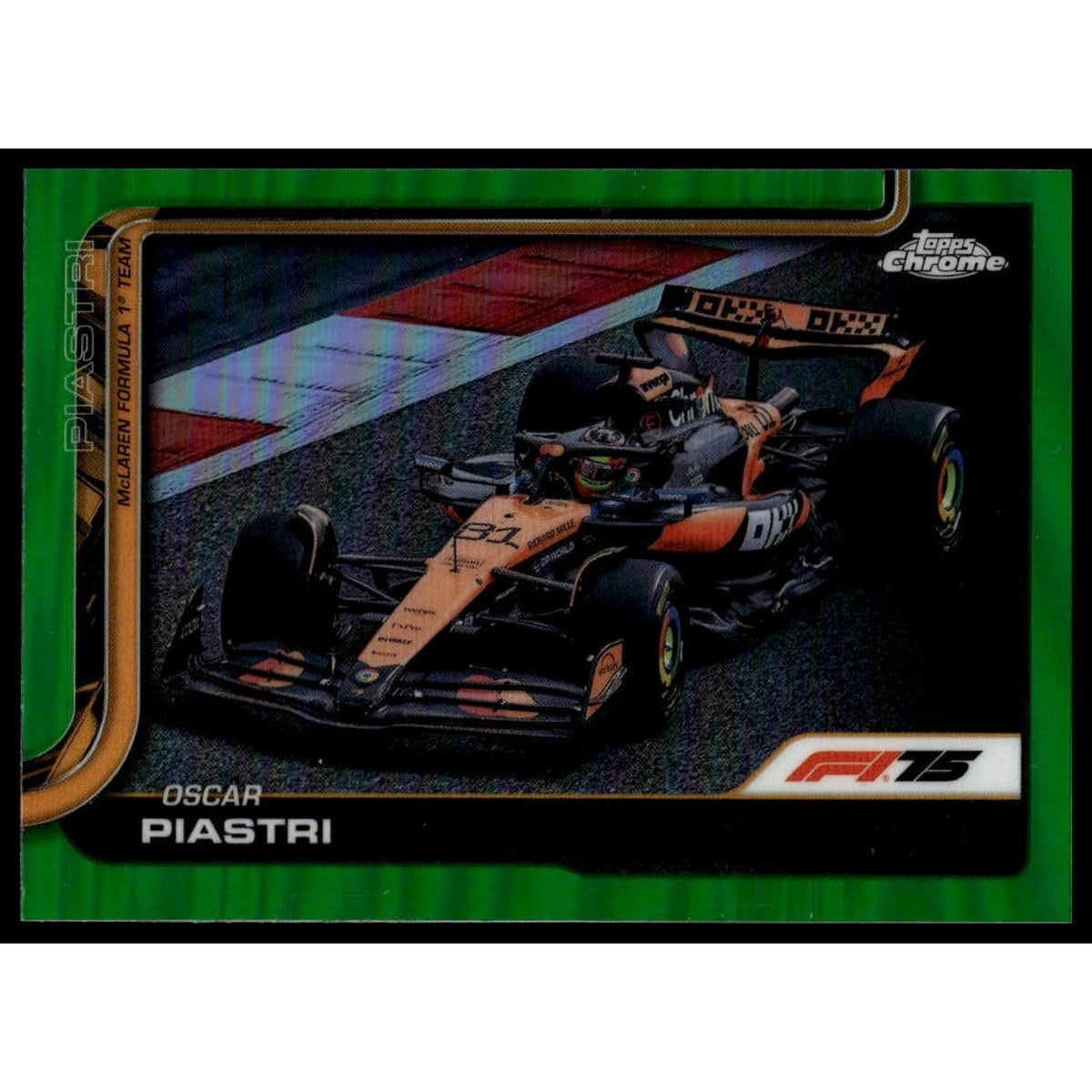 2025 Topps Chrome Formula 1 #78 Oscar Piastri Green Refractor #/99