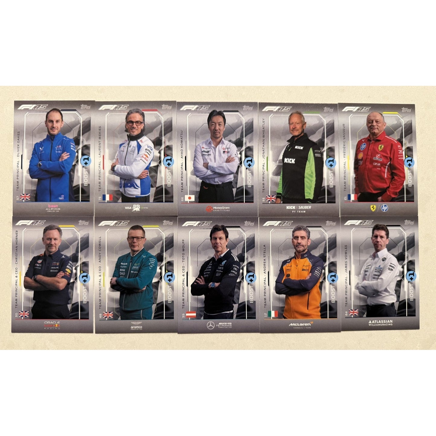 ALL F1 Team Principals Full 10 TEAM SET Mirror Foil Topps F1 Turbo Attax 2025