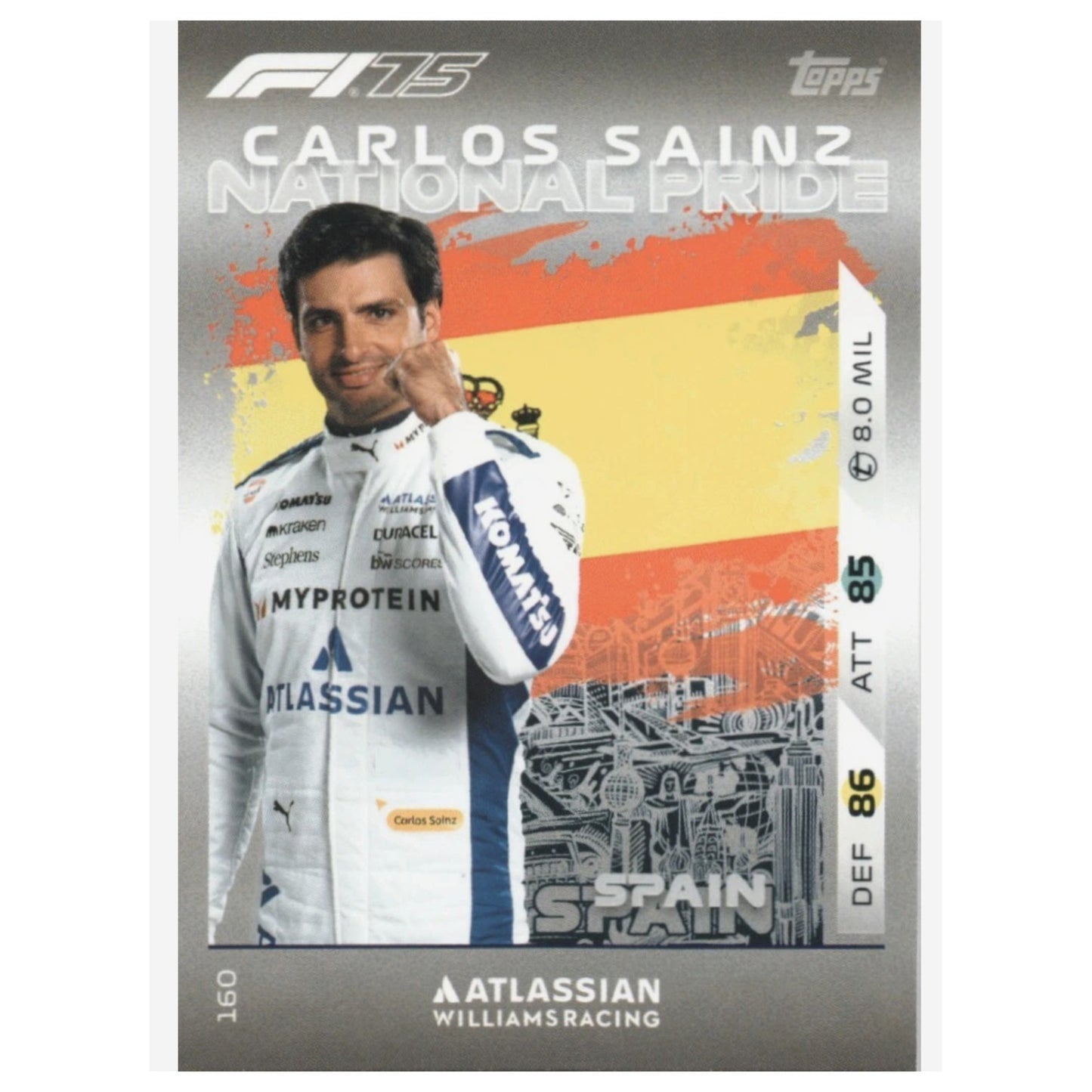 Carlos Sainz #160 F1 Topps Turbo Attax National Pride 2025