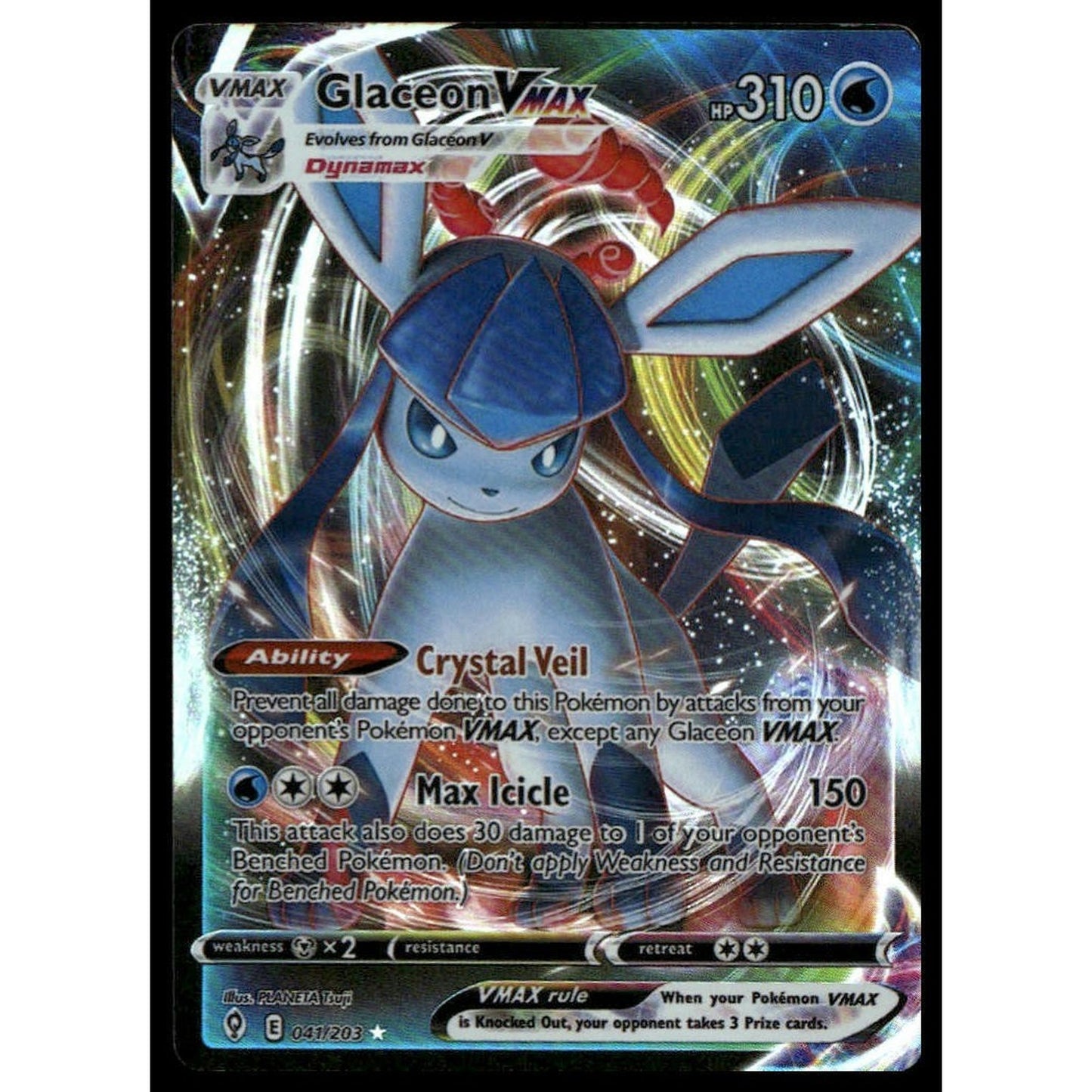 Glaceon VMAX 041/203 SWSH07: Evolving Skies - Pokemon Card - NM