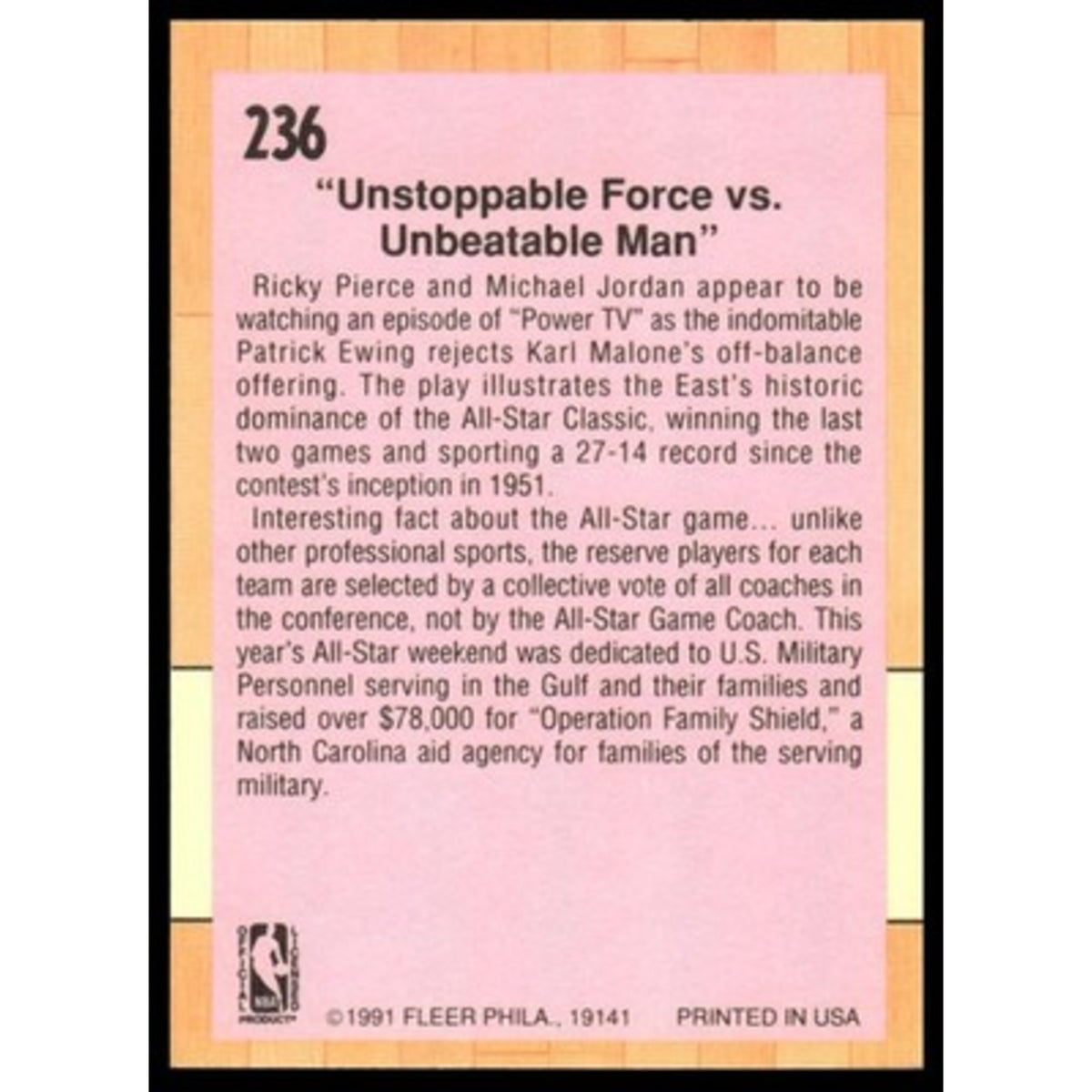 1991-92 Fleer #236 All-Star Game 1991 Patrick Ewing, Karl Malone, Michael Jordan