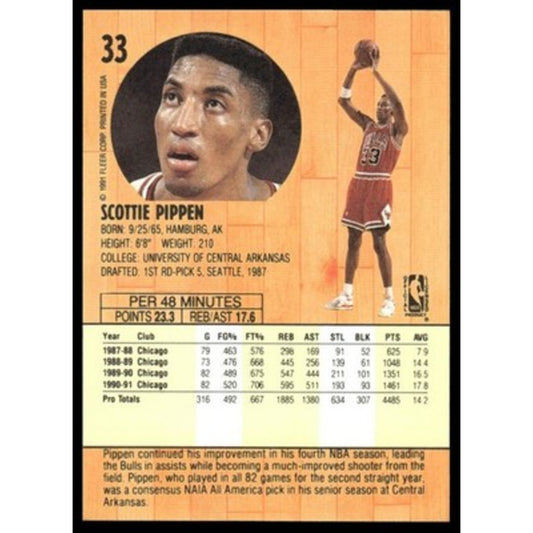 1991-92 Fleer #33 Scottie Pippen