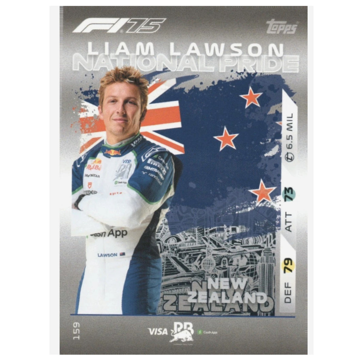 Liam Lawson #159 F1 Topps Turbo Attax National Pride 2025 Topps F1 Turbo Attax