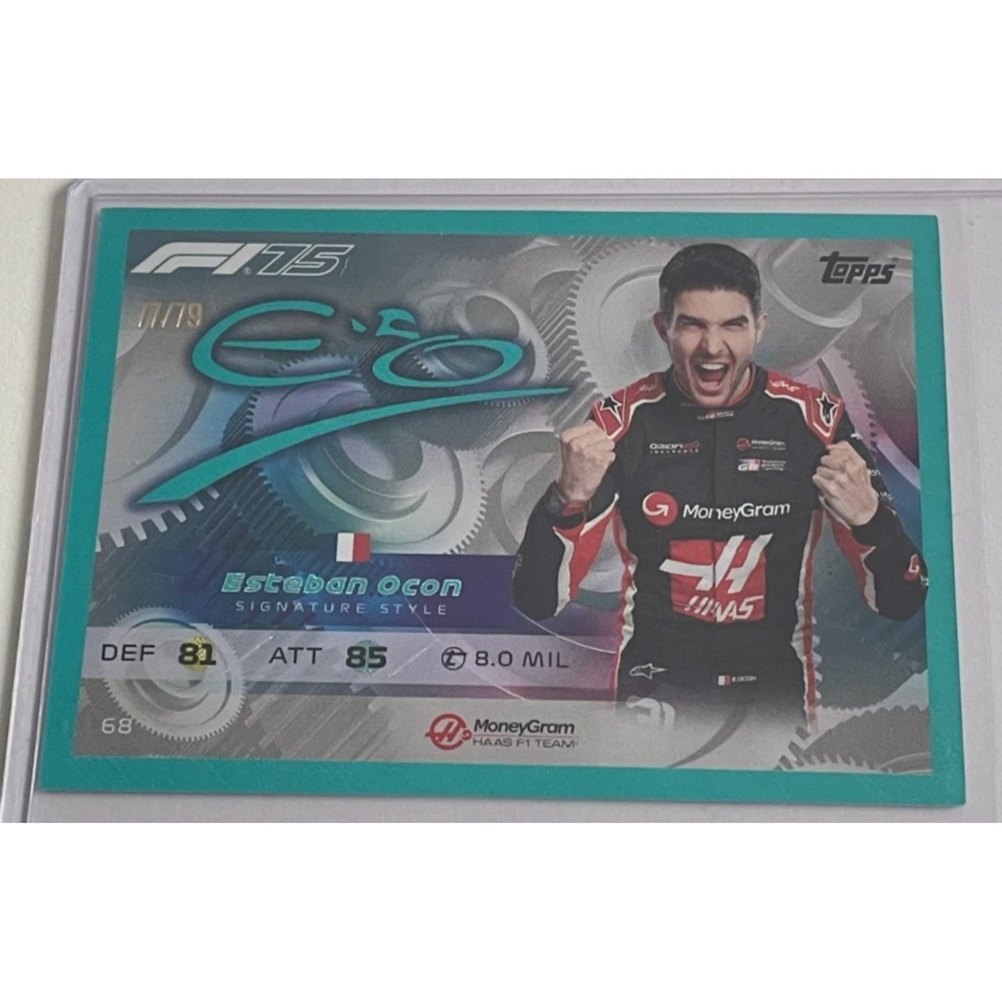 Topps F1 Turbo Attax 2025 #68 Esteban Ocon Signature Style Aquamarine 77/79