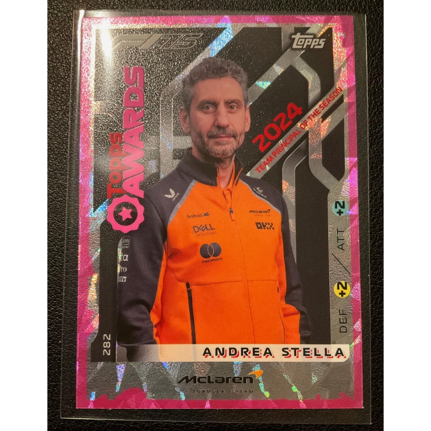 Topps F1 Turbo Attax 2025 Andrea Stella Topps Awards Pink Parallel #282