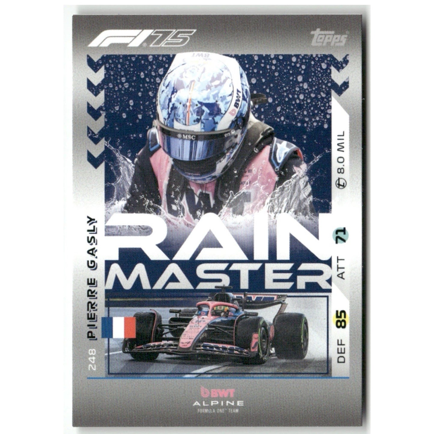 Topps F1 Turbo Attax 2025 Formula 1 No. 248 Pierre Gasly Rain Master