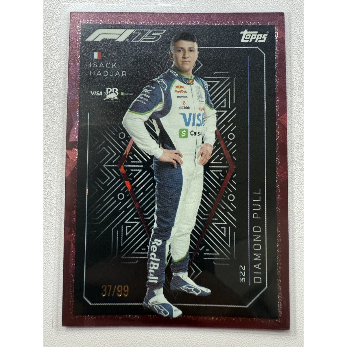 Topps Turbo Attax F1 2025 #322 Isack Hadjar Diamond Pull Cranberry 37/99