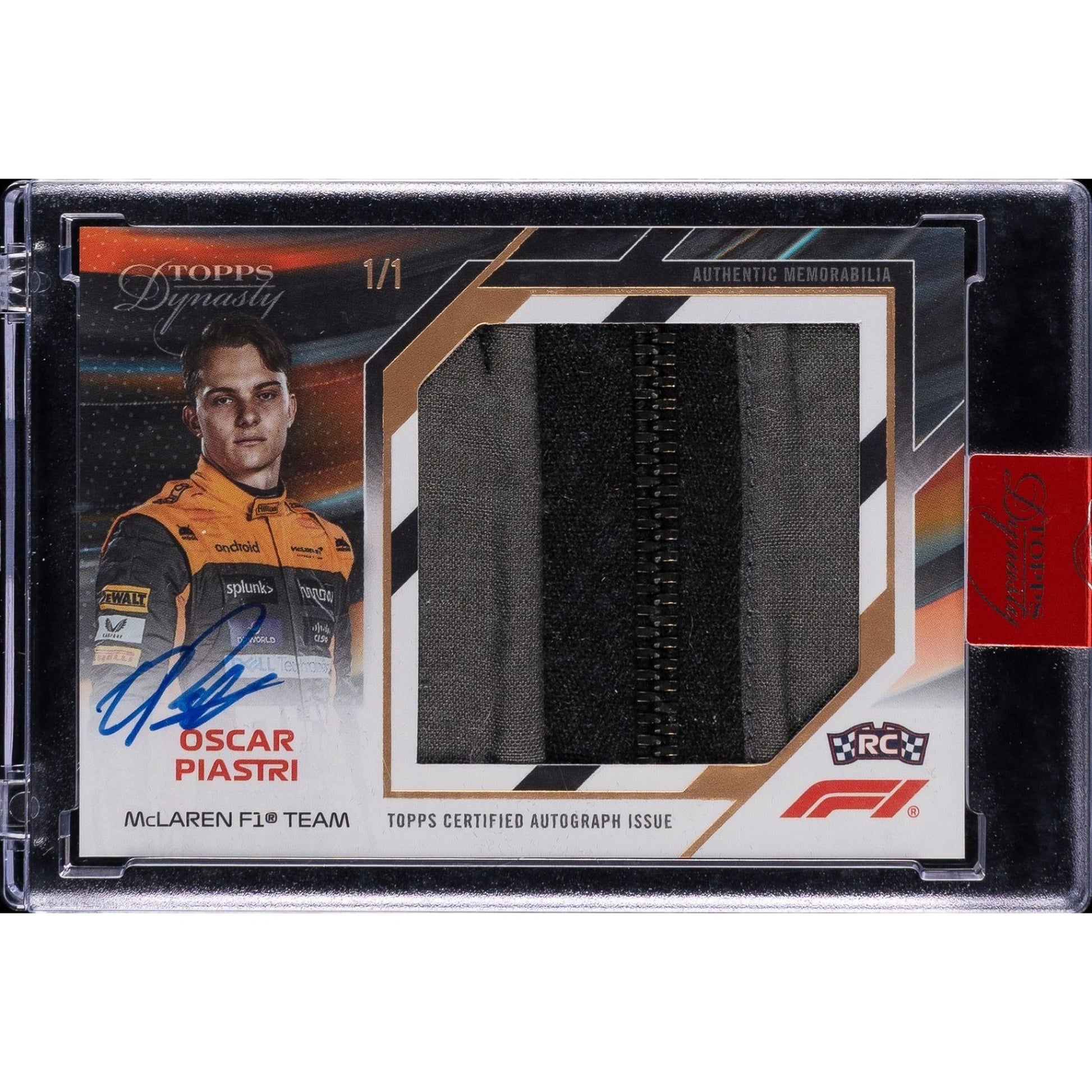 2023 Topps Dynasty F1 OSCAR PIASTRI 1/1 Autograph Suit Zipper Relic Rookie Card