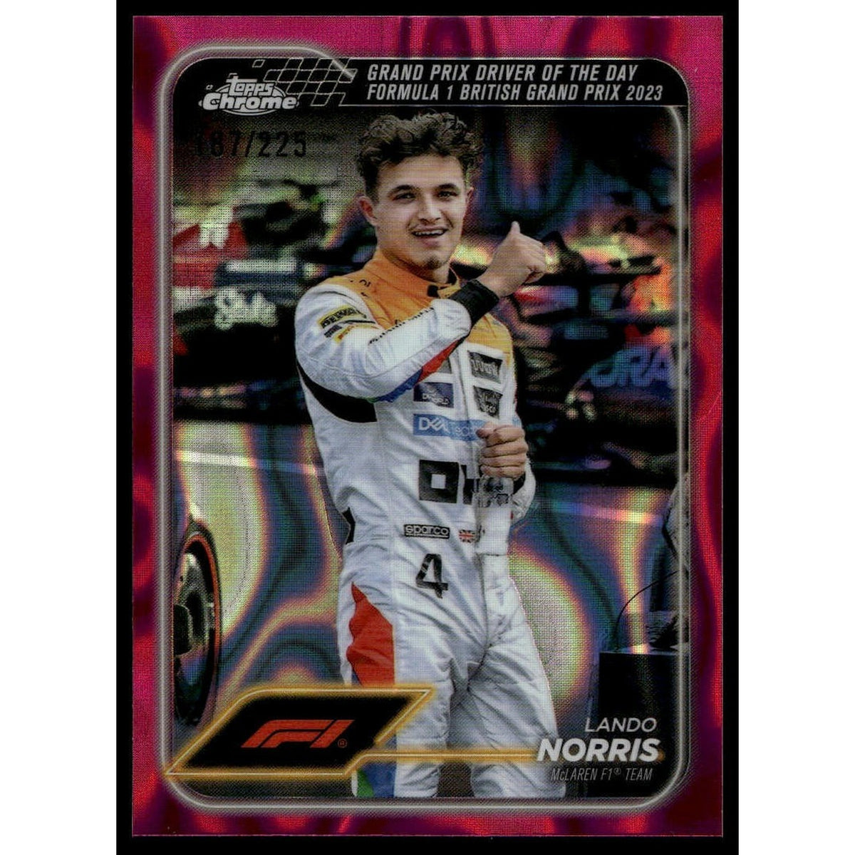 2024 Topps Chrome Formula 1 #168 Lando Norris /225 British Grand Prix