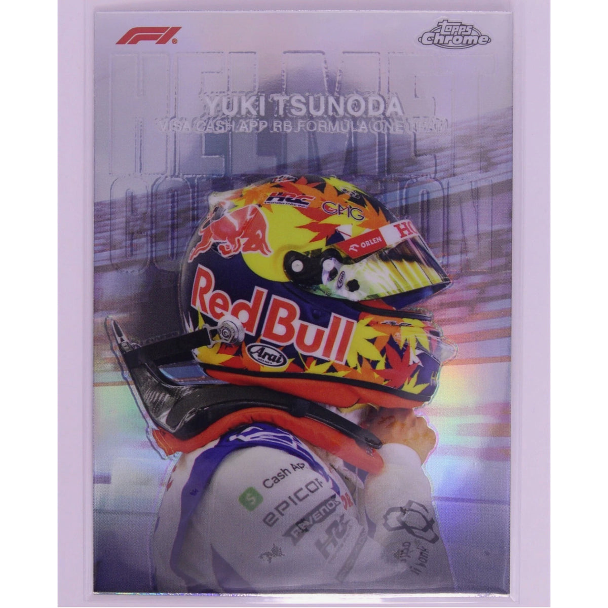 2024 Topps Chrome Formula 1 F1 Helmets Yuki Tsunoda #HC-13 Visa Cash App