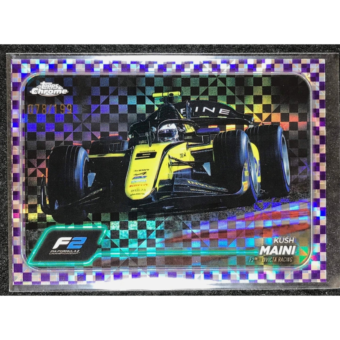 2024 Topps Chrome Formula 1 KUSH MAINI Purple Checker Flag 180/199 #99