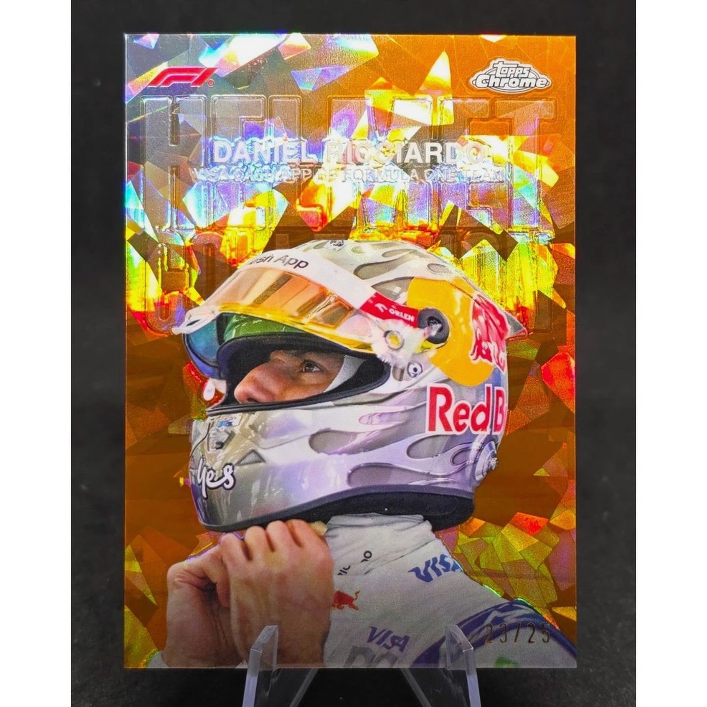 2024 Topps Chrome Sapphire F1 DANIEL RICCIARDO Helmet Orange 23/25 #HC-1