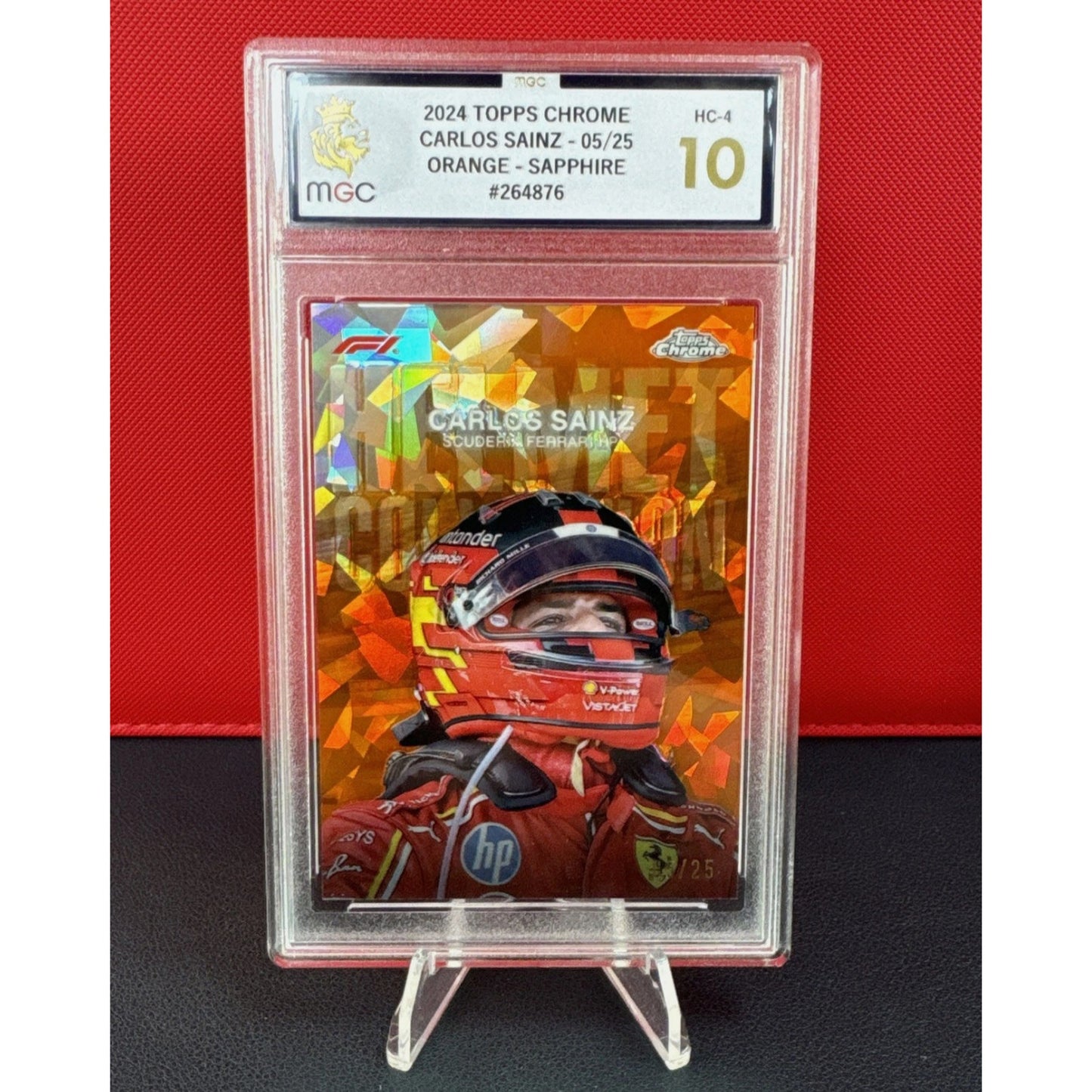 2024 Topps F1 Sapphire Helmet Collection Orange Carlos Sainz 05/25 MGC10 Graded
