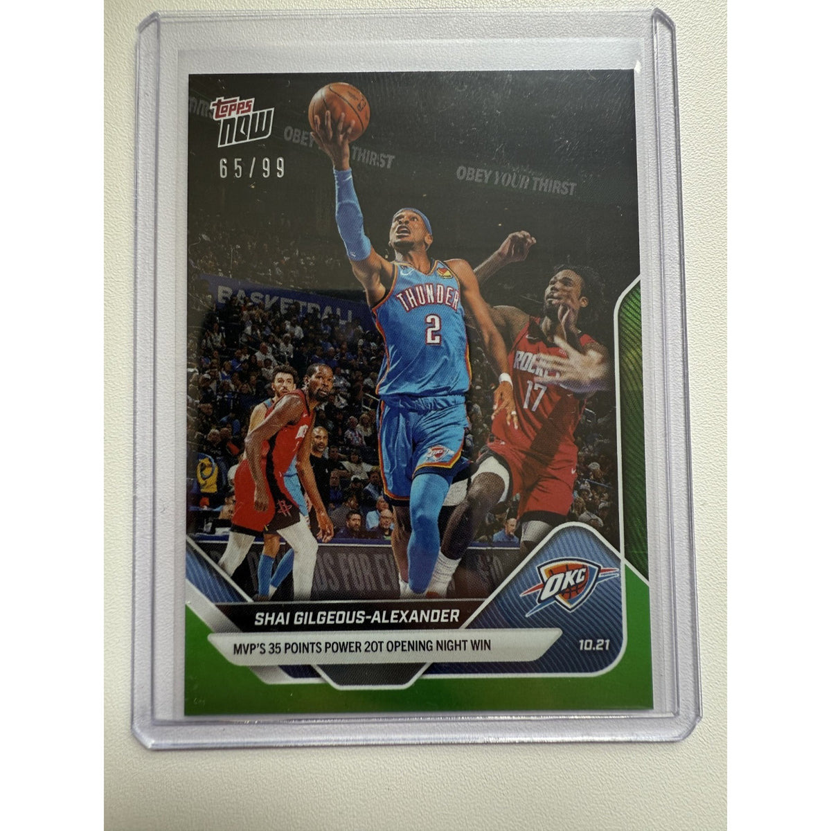 2025 NBA Topps Now CARD #1 Shai Gilgeous-Alexander 65/99 Oklahoma City Thunder