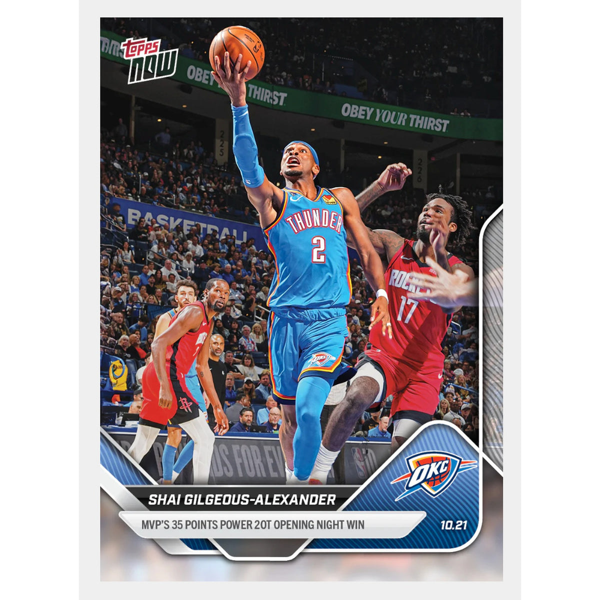 2025 NBA Topps Now CARD #1 Shai Gilgeous-Alexander Oklahoma City Thunder