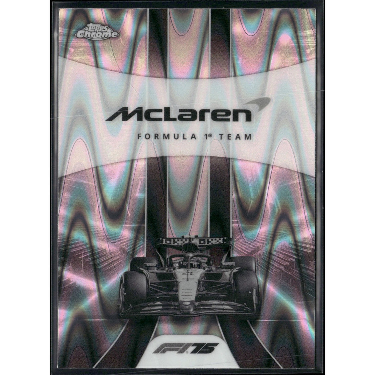 2025 Topps Chrome F1 #176 McLaren F1 Team LOGO Black & White Ray Wave Refractor