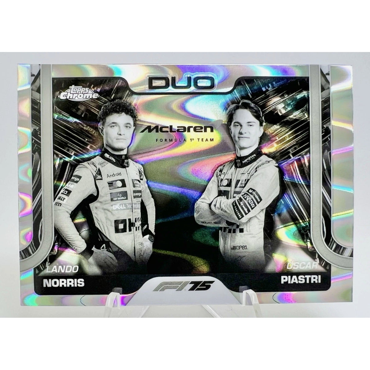 2025 Topps Chrome F1 - Lando Norris / Oscar Piastri - Duo B&W RayWave Refractor