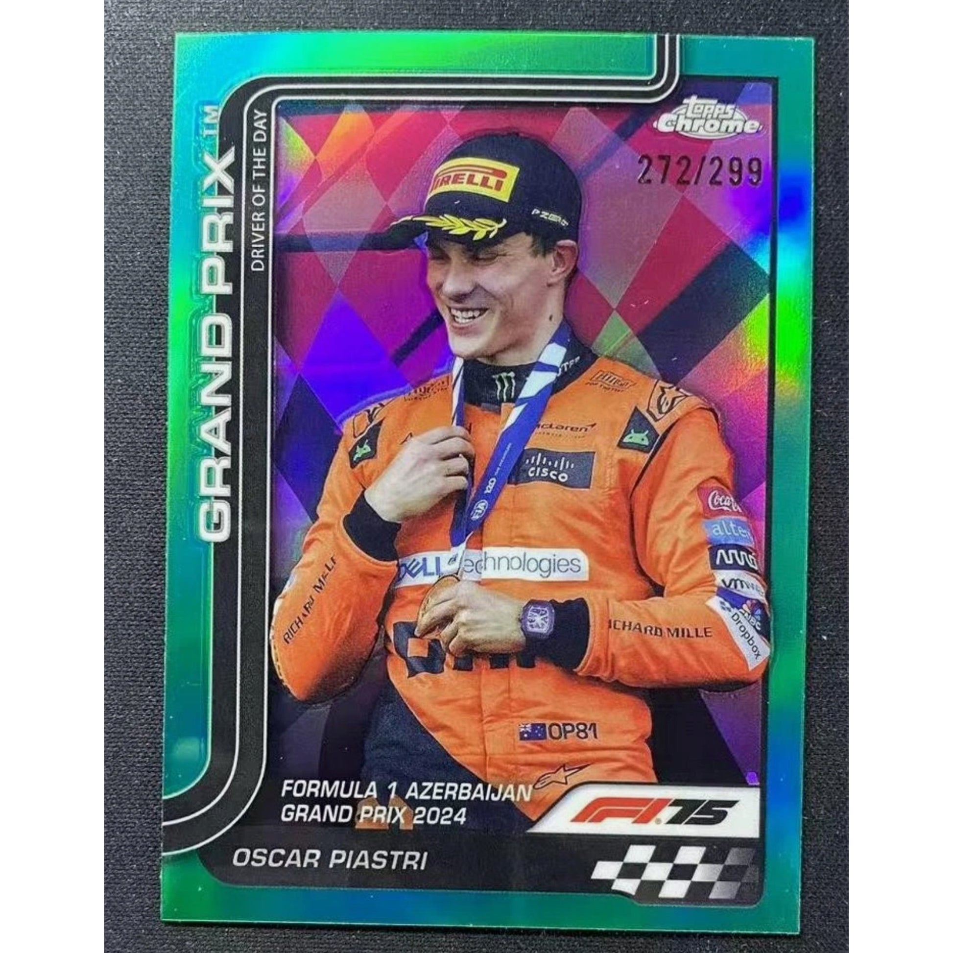 2025 Topps Chrome F1 Oscar Piastri #138 Teal Refractor 272/299