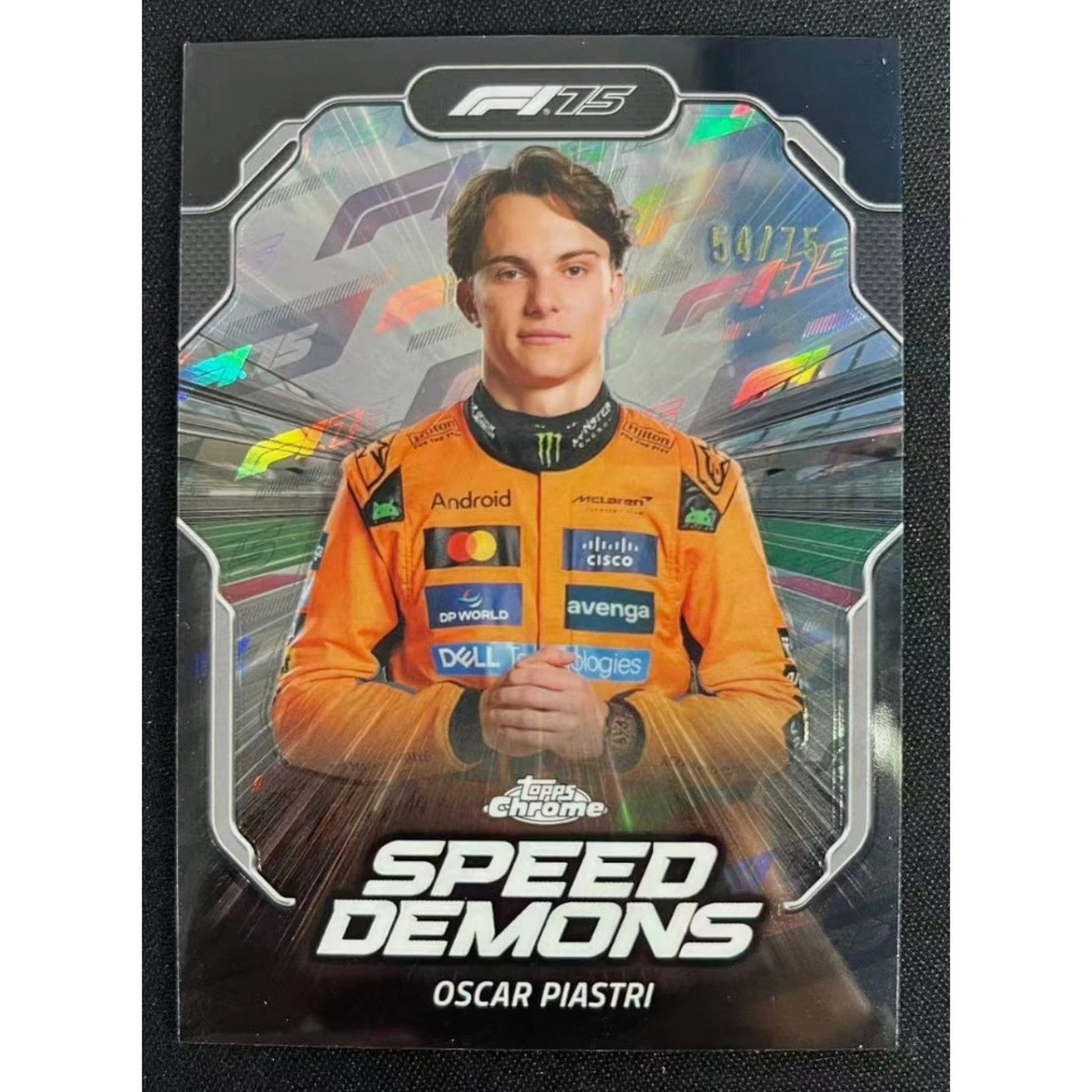 2025 Topps Chrome F1 Oscar Piastri Logo Fractor 54/75 Speed Demons #SD-4