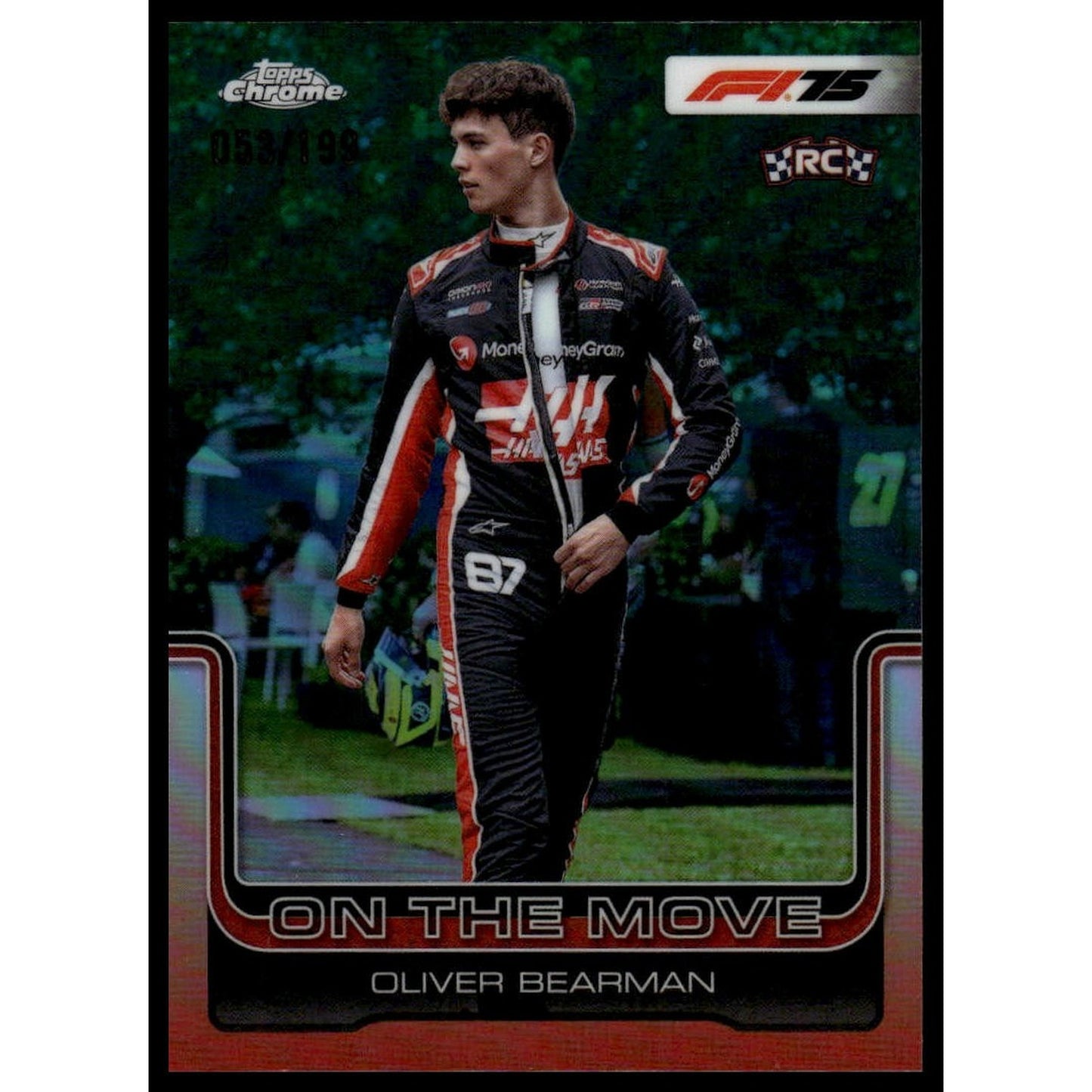 2025 Topps Chrome Formula 1 #186 Oliver Bearman Aqua Refractor 53/199