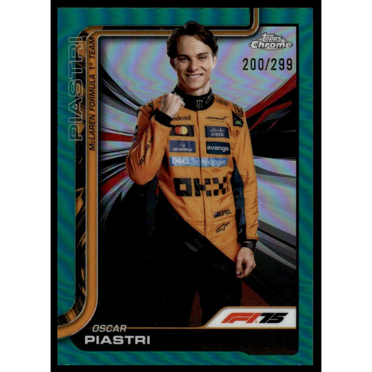 2025 Topps Chrome Formula 1 #6 Oscar Piastri Teal Refractor 200/299
