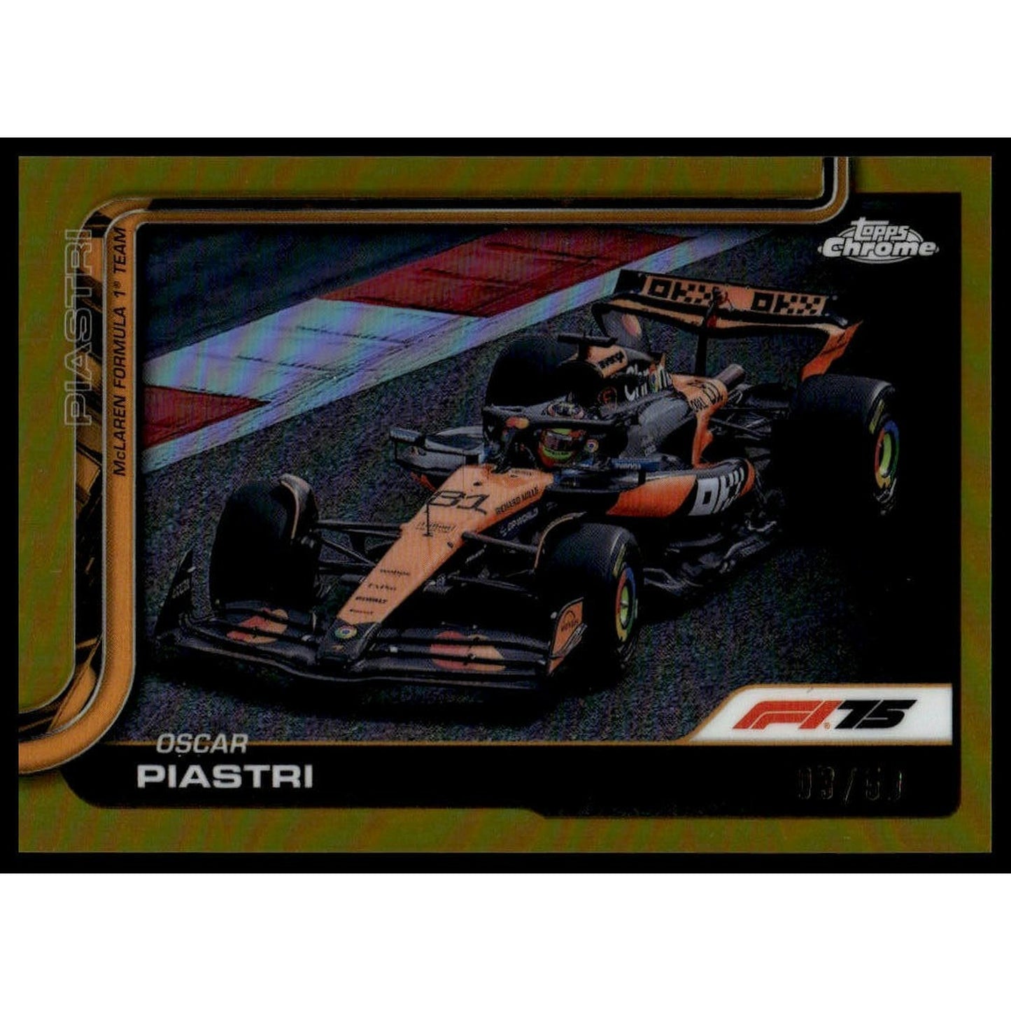 2025 Topps Chrome Formula 1 #78 Oscar Piastri Pure Gold 3/50