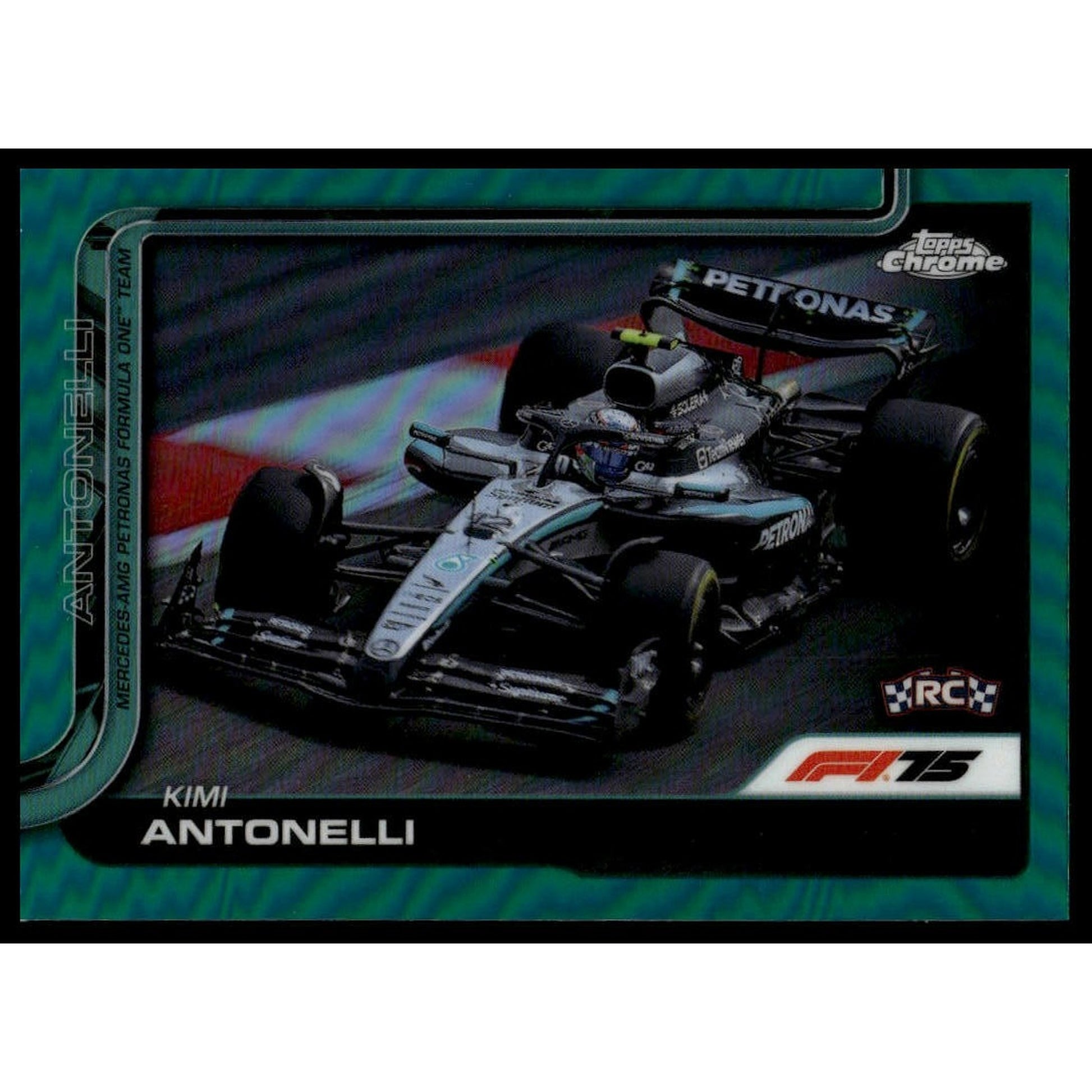 2025 Topps Chrome Formula 1 #80 Kimi Antonelli Teal Refractor 34/299