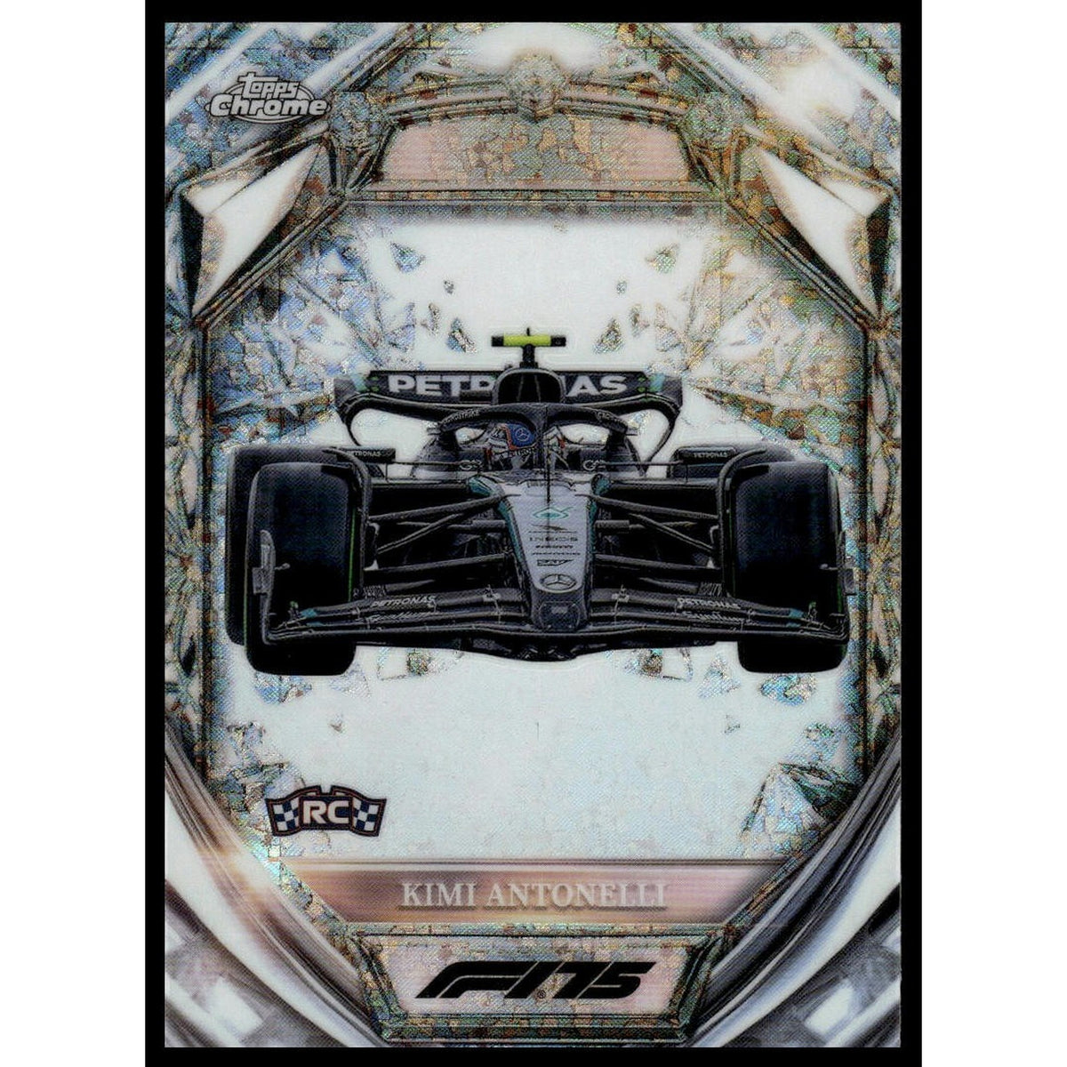 2025 Topps Chrome Formula 1 #D75-28 Kimi Antonelli RC Diamond 75th Anniversary