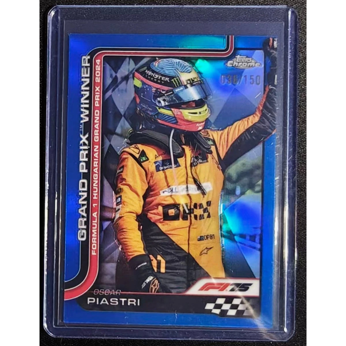 2025 TOPPS CHROME FORMULA 1 OSCAR PIASTRI #105 F1 75TH WINNER BLUE 36/150