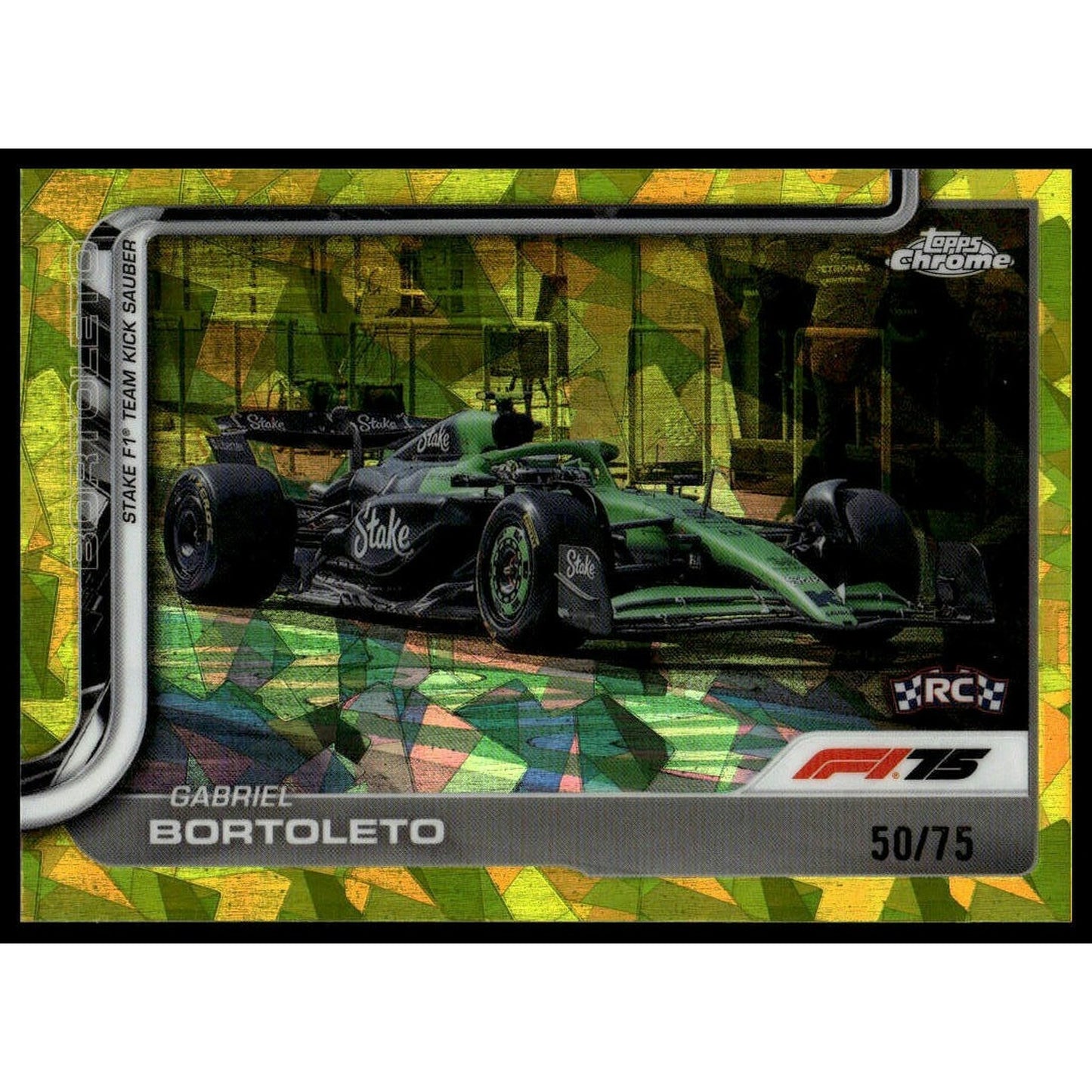 2025 Topps Chrome Sapphire Edition F1 #92 Gabriel Bortoleto RC Yellow 50/75