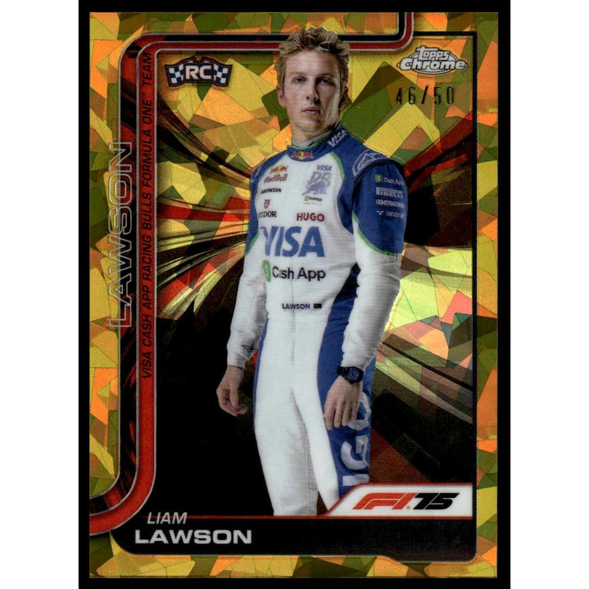 2025 Topps Chrome Sapphire Formula 1 - Gold Refractor #11 Liam Lawson 46/50