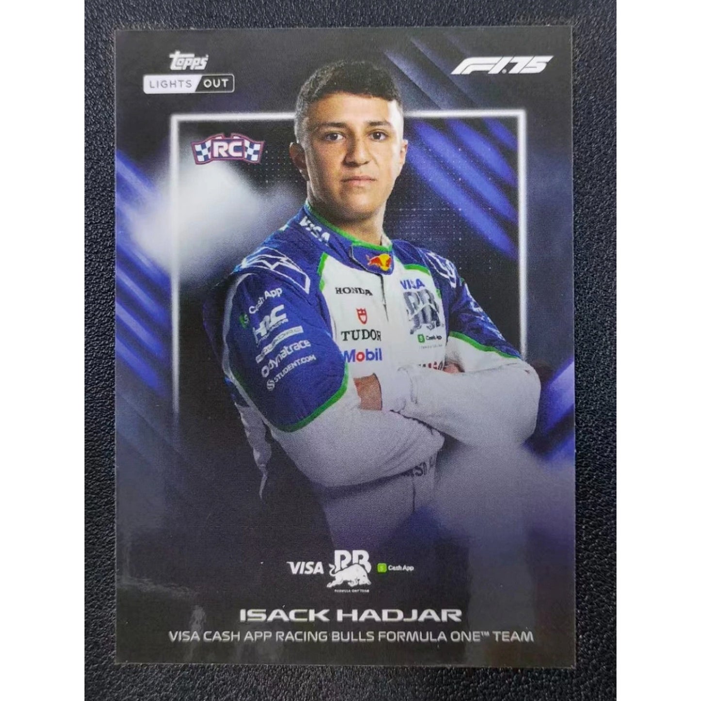 2025 Topps F1 Lights Out Isack Hadjar Rookie Card Drivers card portrait
