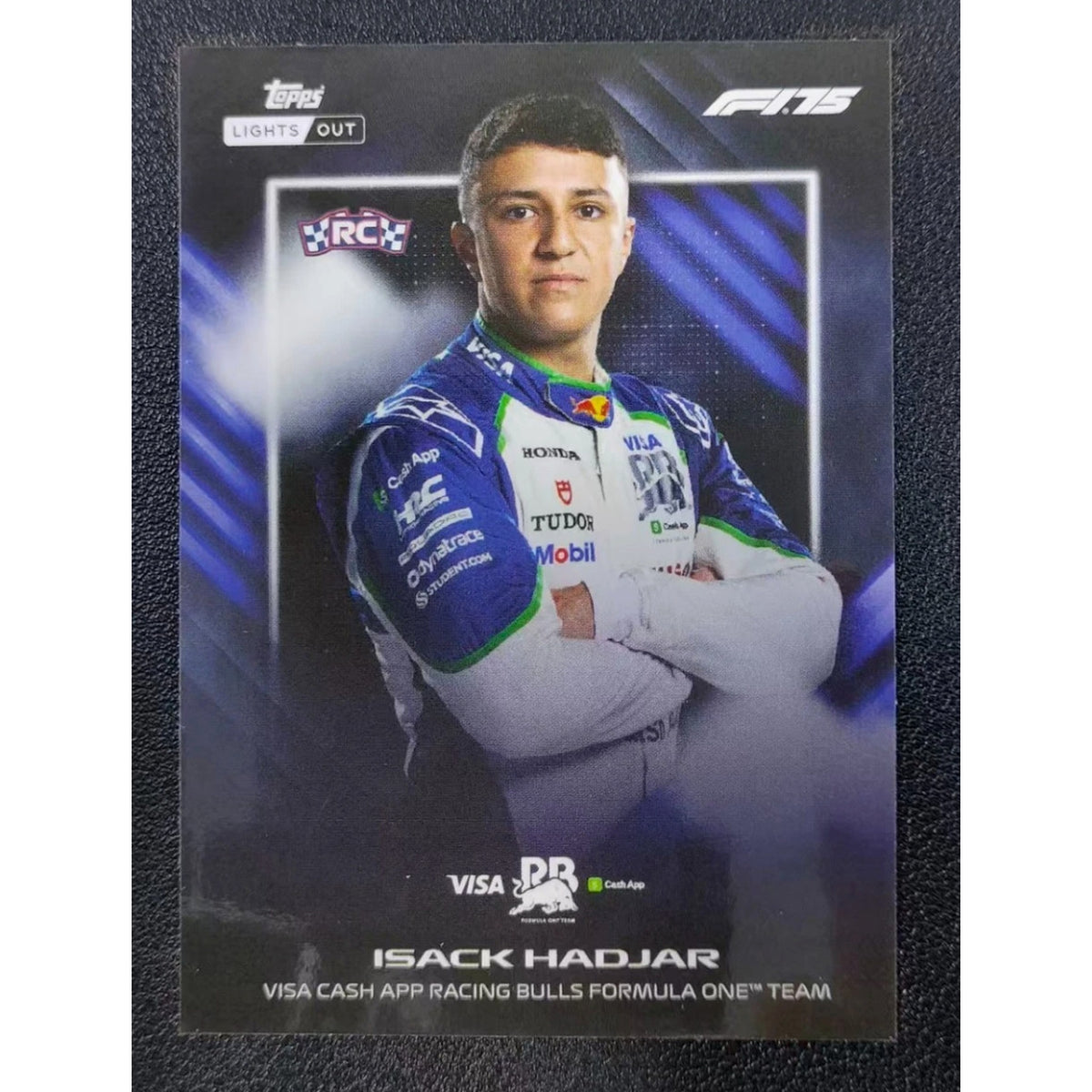 2025 Topps F1 Lights Out Isack Hadjar Rookie Card Drivers card portrait