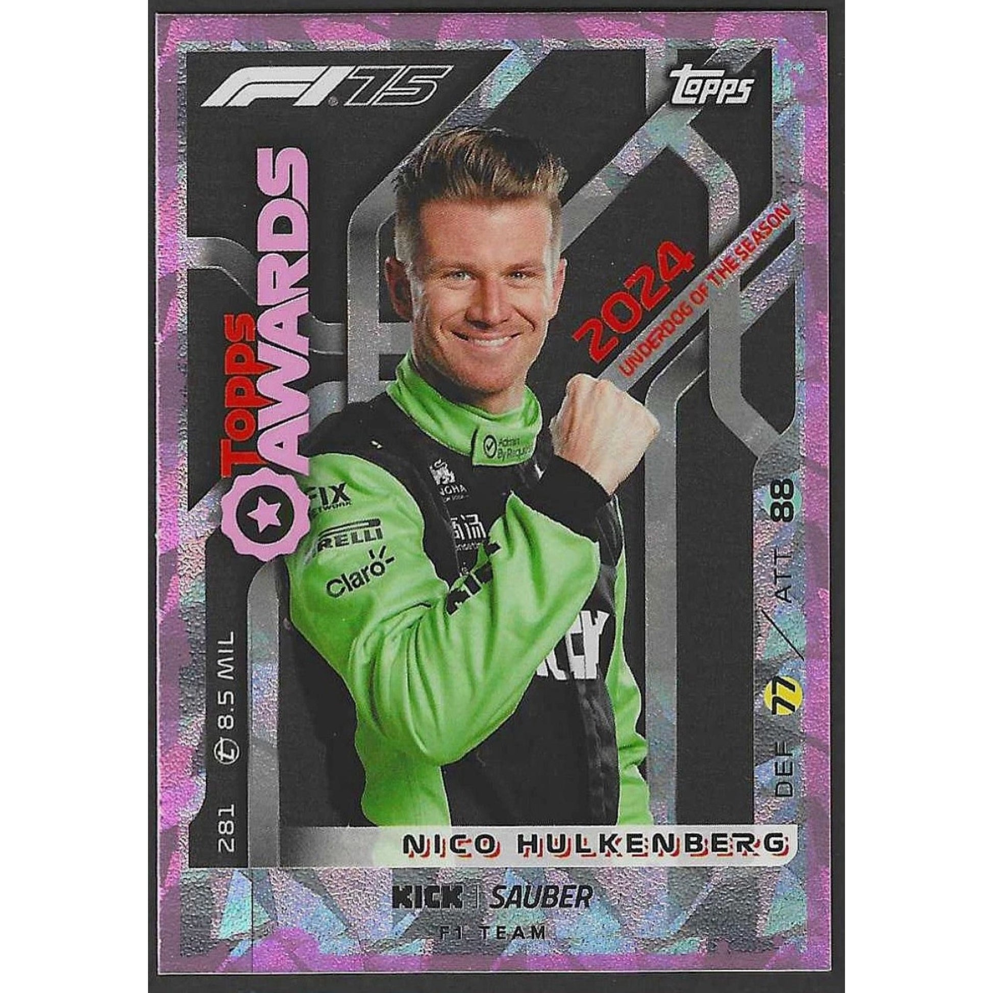 2025 Topps Turbo Attax #281 Nico Hulkenberg Topps Awards Pink