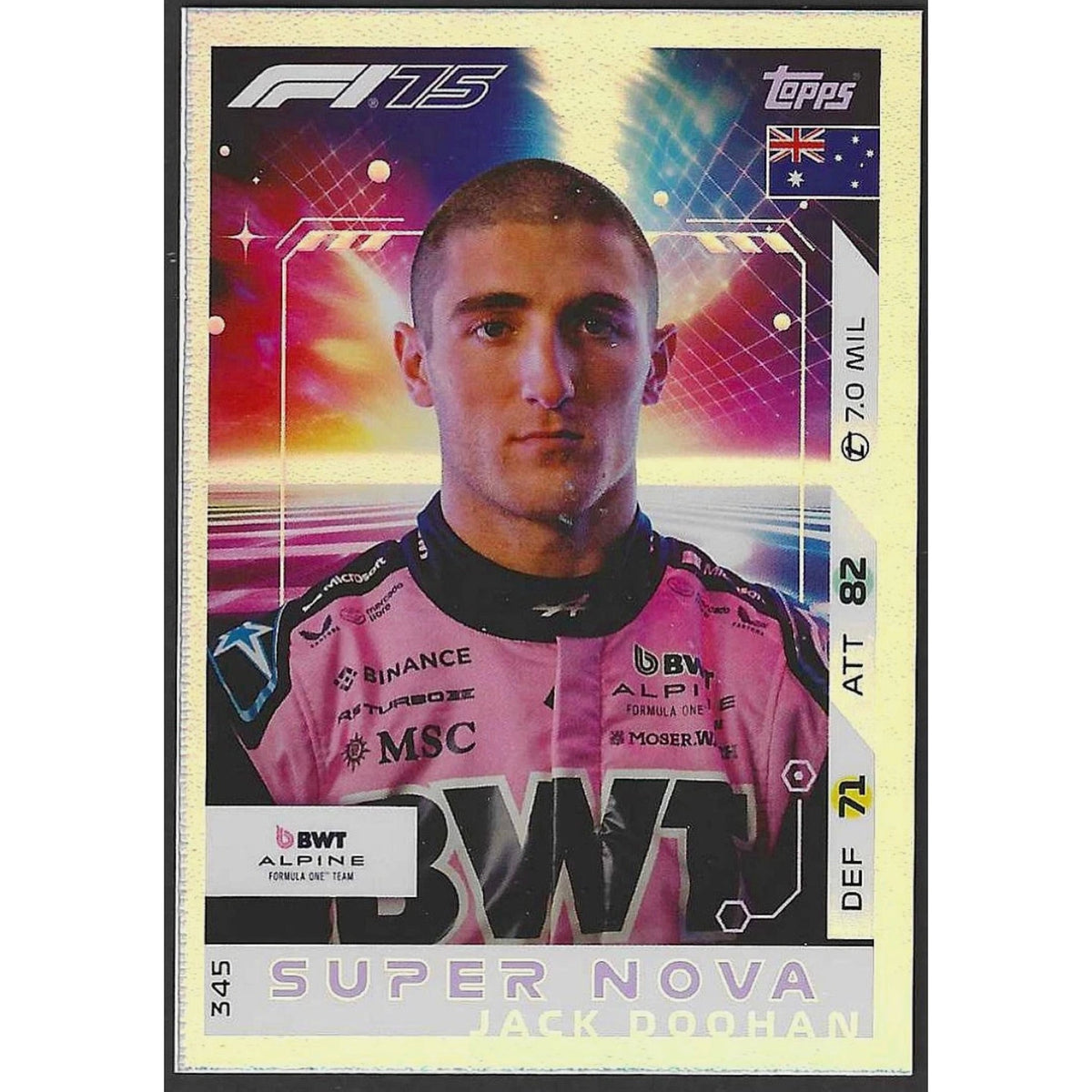 2025 Topps Turbo Attax #345 Jack Doohan Supernova Rookie year