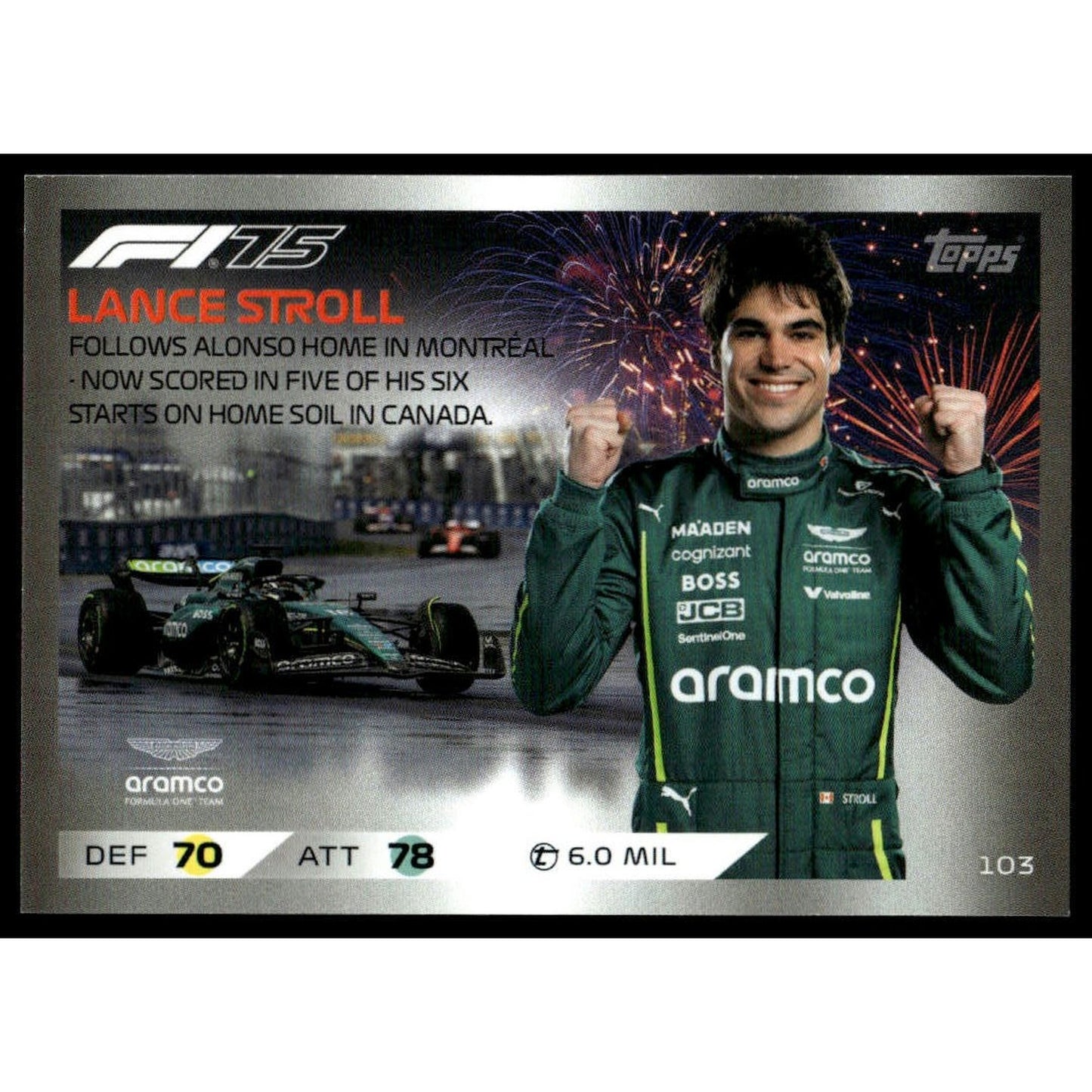 2025 Topps Turbo Attax F1 #103 Lance Stroll