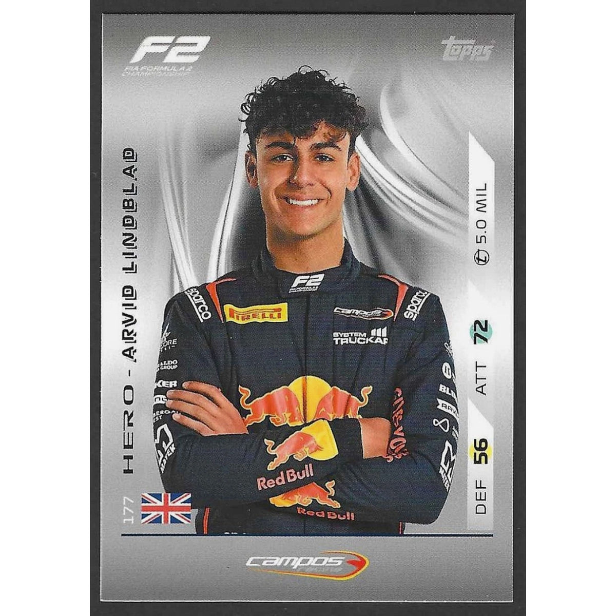 2025 Topps Turbo Attax Hero #177 Arvid Lindblad F2 Teams