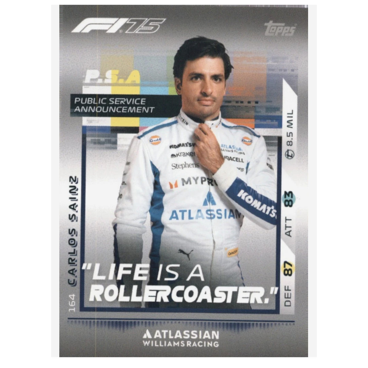 Carlos Sainz #164 Public Service Announcement 2025 Topps Turbo Attax F1