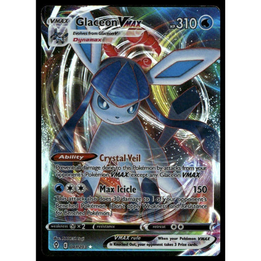 Glaceon VMAX 041/203 SWSH07: Evolving Skies - Pokemon Card - NM