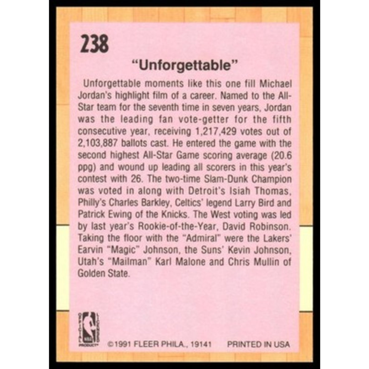 1991-92 Fleer #238 1991 All-Star Game