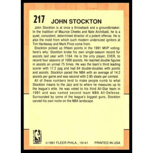 1991-92 Fleer #217 John Stockton