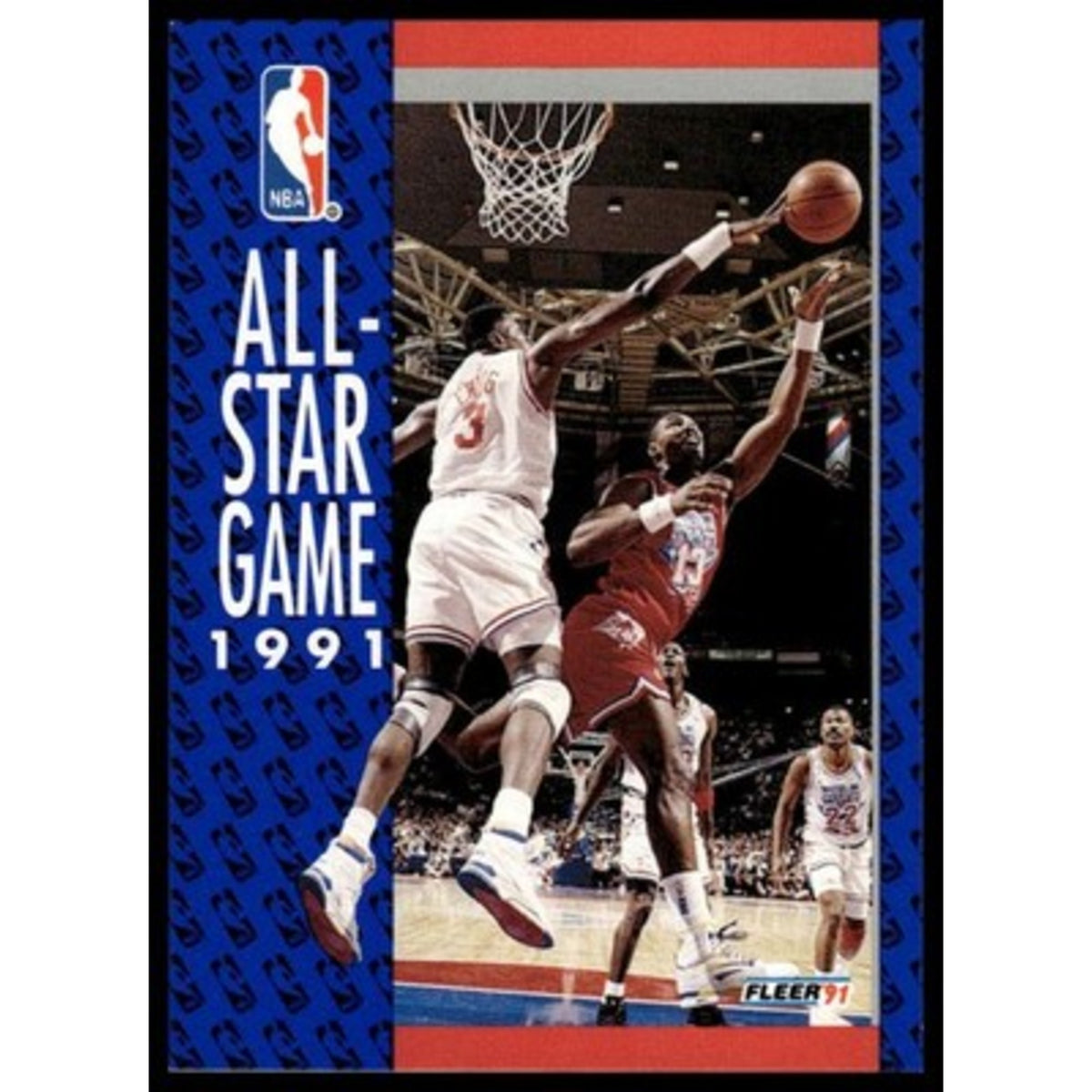 1991-92 Fleer #236 All-Star Game 1991 Patrick Ewing, Karl Malone, Michael Jordan
