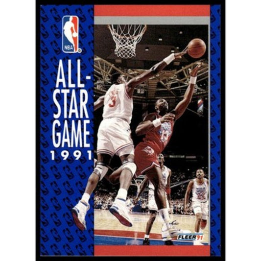 1991-92 Fleer #236 All-Star Game 1991 Patrick Ewing, Karl Malone, Michael Jordan
