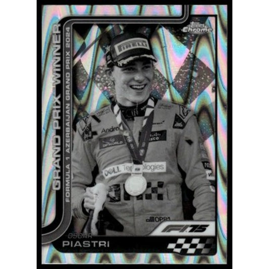 2025 Topps Chrome Formula 1 #109 Oscar Piastri Black & White RayWave Refractor