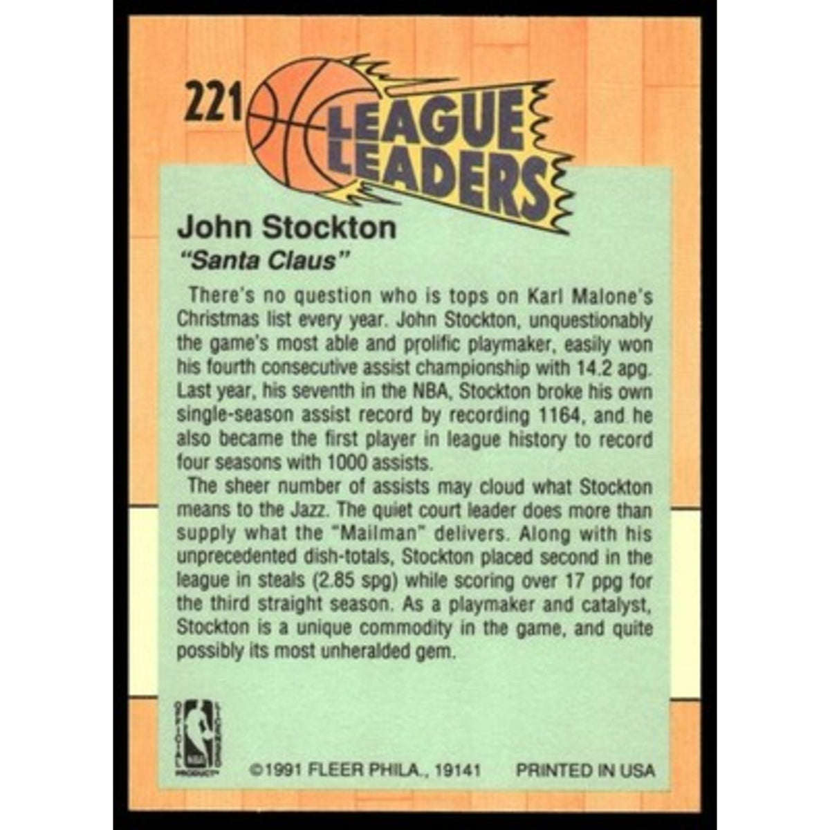 1991-92 Fleer #221 John Stockton