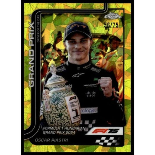 2025 Topps Chrome Sapphire Edition F1 #134 Oscar Piastri Yellow Sapphire 56/75